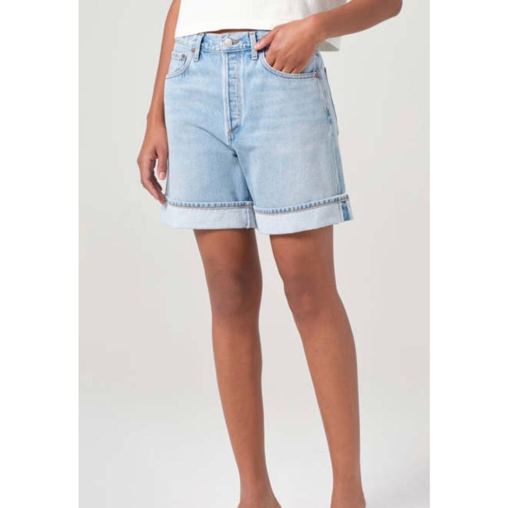Agolde Cuffed Denim Shorts in Tension Organic Cotton Size 31 - Picture 2 of 9